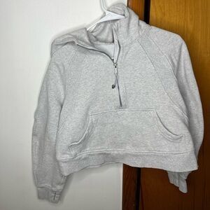 Lululemon Athletica Scuba quarter zip hoodie XS/S grey with silver hardware